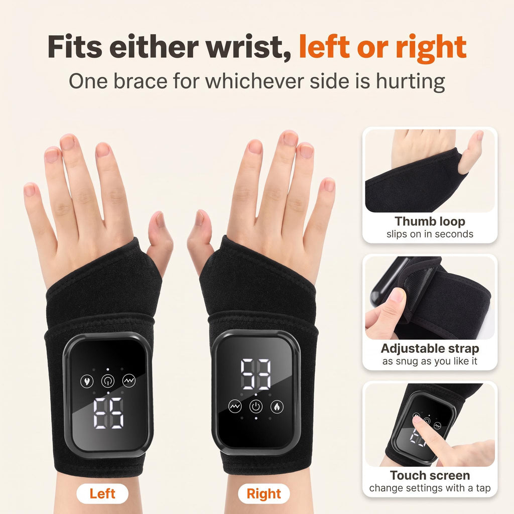 Wristora Heated Wrist Massager - Warming & Vibrating Wrist Brace